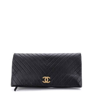 Chanel Cc Foldover Clutch Chevron #233608C24B